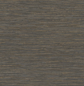 Alton Black Faux Grasscloth Wallpaper by Advantage