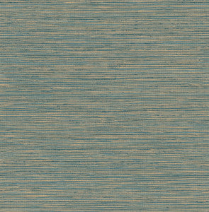 Alton Teal Faux Grasscloth Wallpaper by Advantage