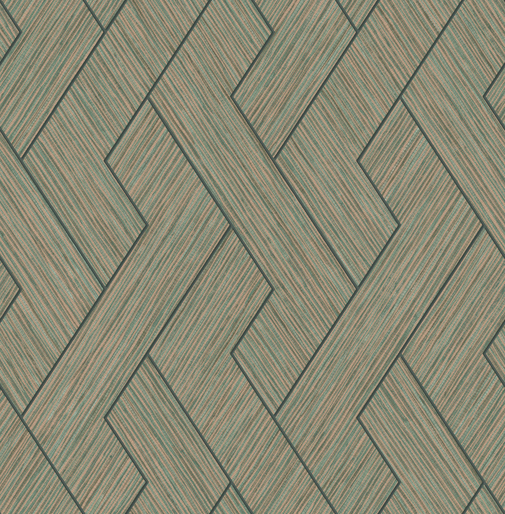 Ember Copper Geometric Basketweave Wallpaper by Advantage Fusion Covers about 56.4 square feet 20.5-in by 33-ft long roll Unpasted 20.9 - Fabric Carolina -