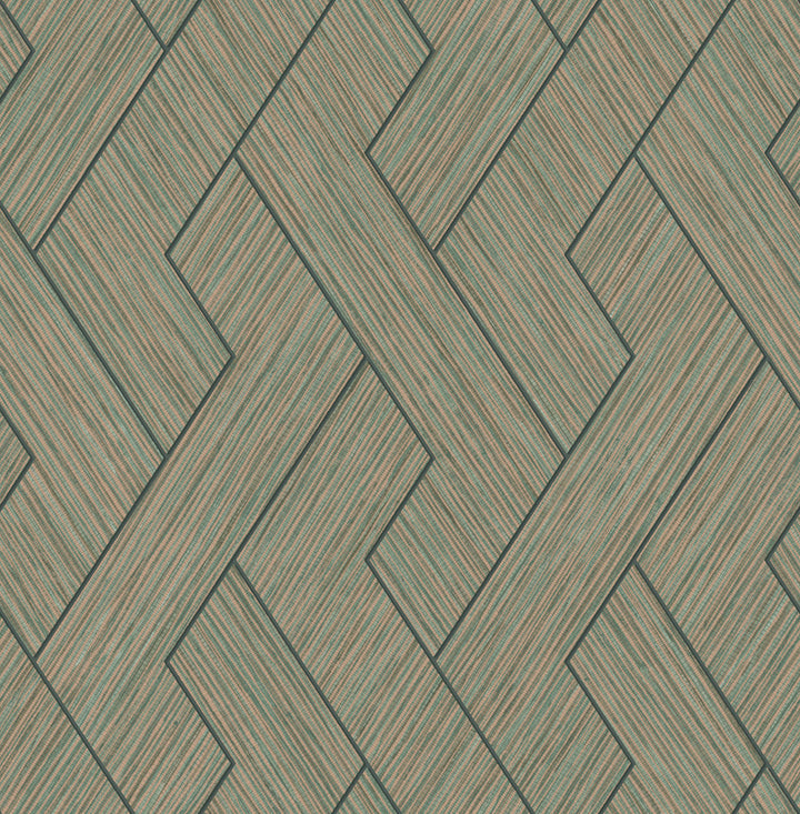 Ember Copper Geometric Basketweave Wallpaper by Advantage Fusion Covers about 56.4 square feet 20.5-in by 33-ft long roll Unpasted 20.9 - Fabric Carolina -