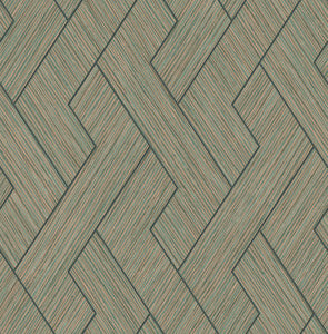 Ember Copper Geometric Basketweave Wallpaper by Advantage