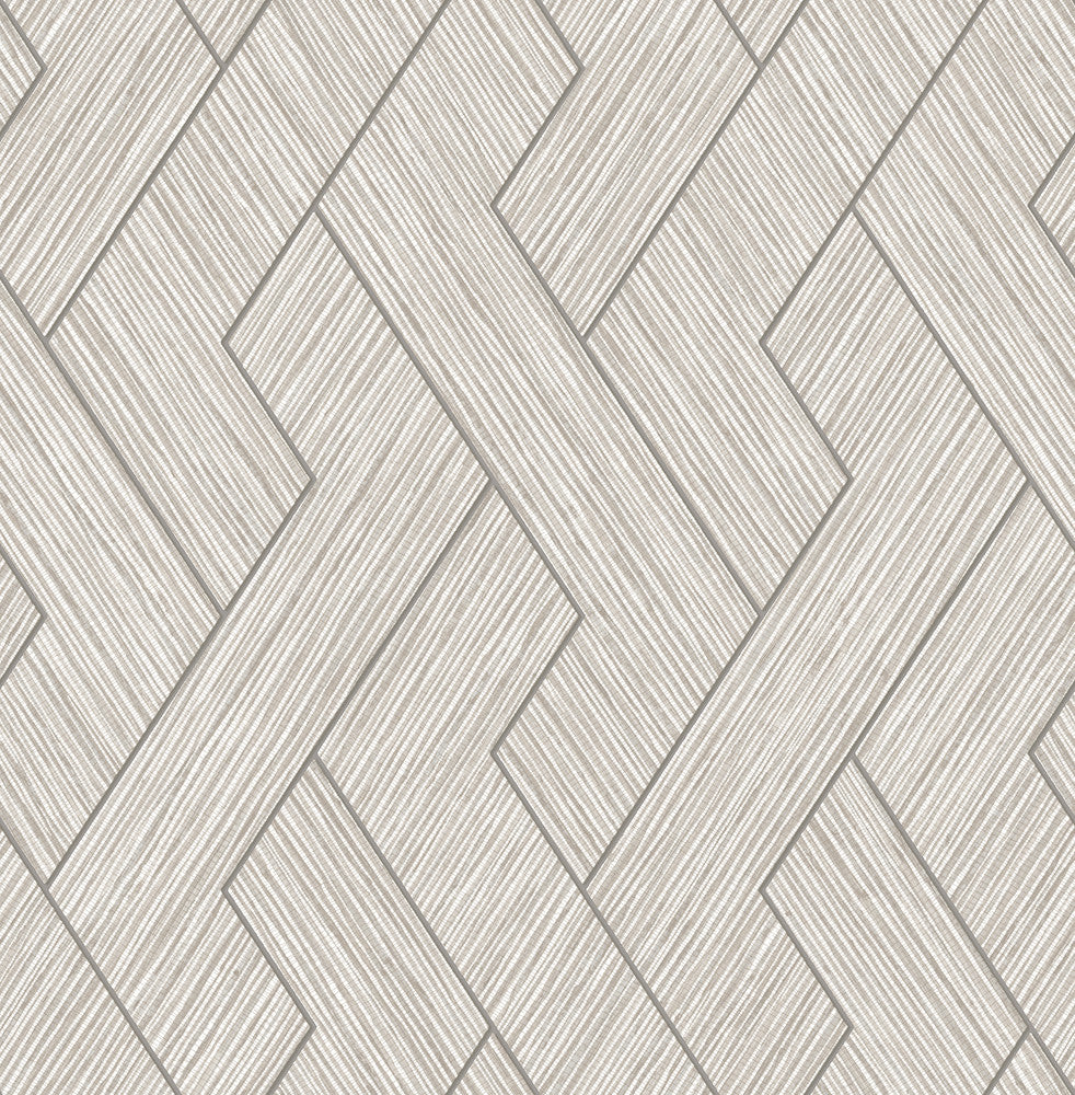 Ember Light Grey Geometric Basketweave Wallpaper by Advantage Fusion Covers about 56.4 square feet 20.5-in by 33-ft long roll Unpasted 20.9 - Fabric Carolina -