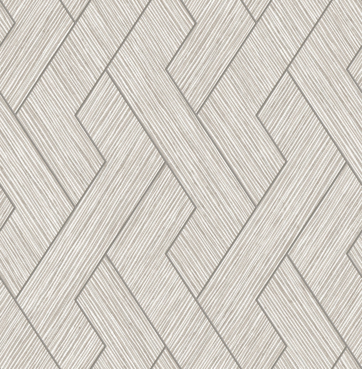 Ember Light Grey Geometric Basketweave Wallpaper by Advantage Fusion Covers about 56.4 square feet 20.5-in by 33-ft long roll Unpasted 20.9 - Fabric Carolina -