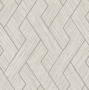 Ember Light Grey Geometric Basketweave Wallpaper by Advantage