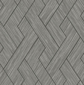 Ember Grey Geometric Basketweave Wallpaper by Advantage