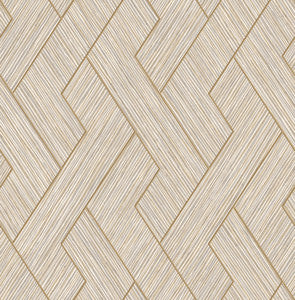Ember Taupe Geometric Basketweave Wallpaper by Advantage