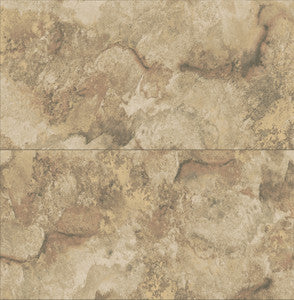 Aria Light Brown Marbled Tile Wallpaper by Advantage