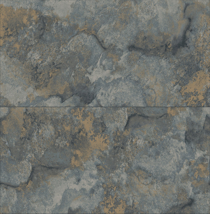 Aria Slate Marbled Tile Wallpaper by Advantage Fusion Covers about 56.4 square feet 20.5-in by 33-ft long roll Unpasted 20.9 - Fabric Carolina -