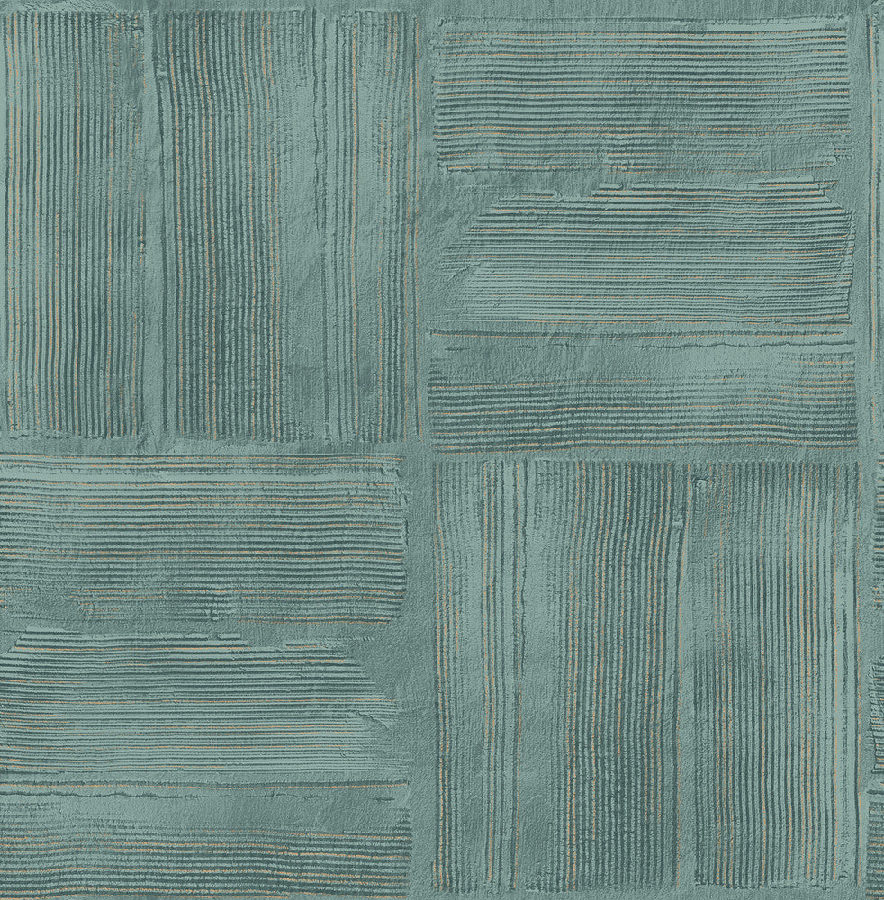 Jasper Teal Block Texture Wallpaper by Advantage Fusion Covers about 56.4 square feet 20.5-in by 33-ft long roll Unpasted 20.9 - Fabric Carolina -