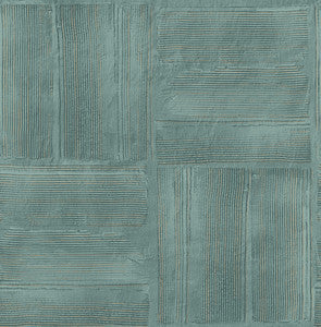 Jasper Teal Block Texture Wallpaper by Advantage