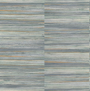 Rowan Blue Faux Grasscloth Wallpaper by Advantage