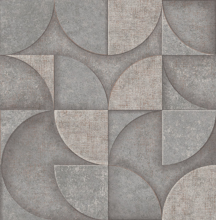 Addison Grey Retro Geo Wallpaper by Advantage Fusion Covers about 56.4 square feet 20.5-in by 33-ft long roll Unpasted 20.9 - Fabric Carolina -