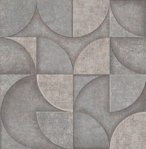 Addison Grey Retro Geo Wallpaper by Advantage