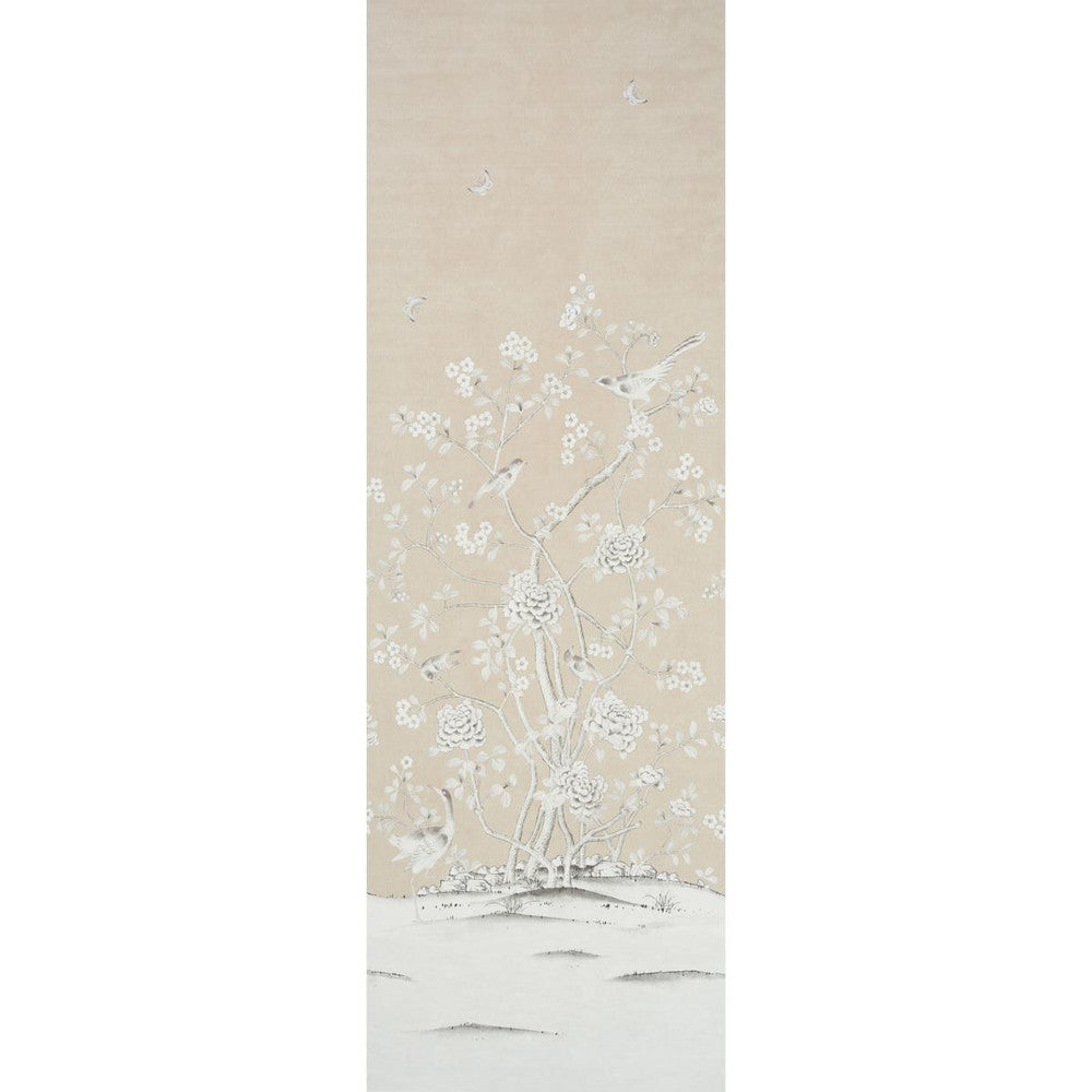 Chinois Palais Vinyl Panel Stone 5010161 by Schumacher Designer Wallpaper Silver Lining Performance Wallcoverings 47.0" - Swanky Fabrics -