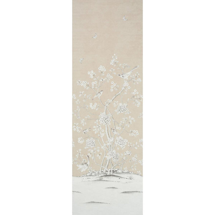Chinois Palais Vinyl Panel Stone 5010161 by Schumacher Designer Wallpaper Silver Lining Performance Wallcoverings 47.0" - Swanky Fabrics -