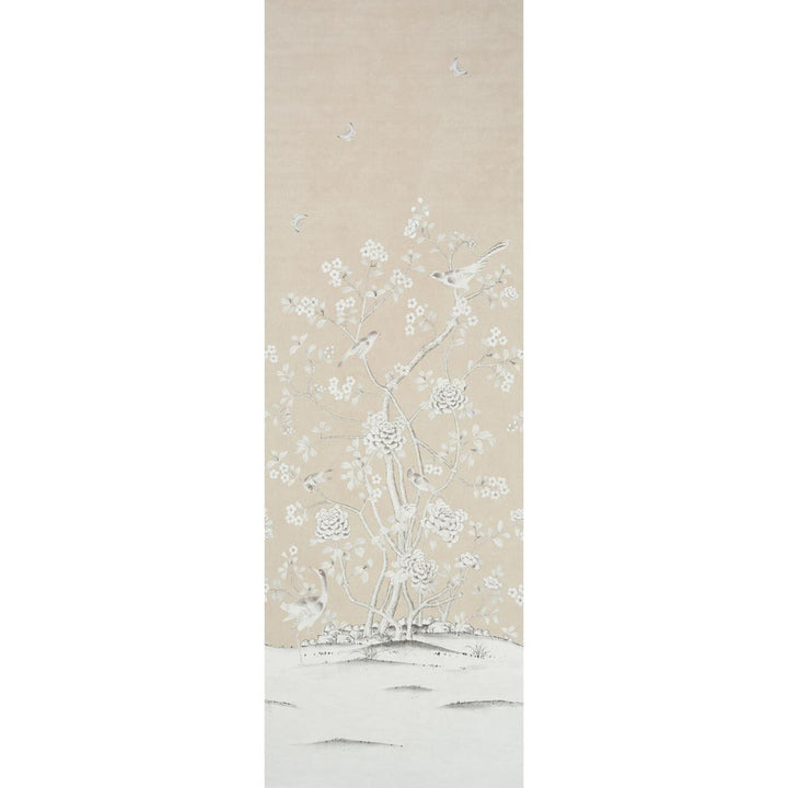 Chinois Palais Vinyl Panel Stone 5010161 by Schumacher Wallpaper Silver Lining Performance Wallcoverings 47.0" - Fabric Carolina -