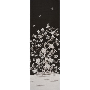 Chinois Palais Vinyl Panel Noir 5010162 by Schumacher Wallpaper