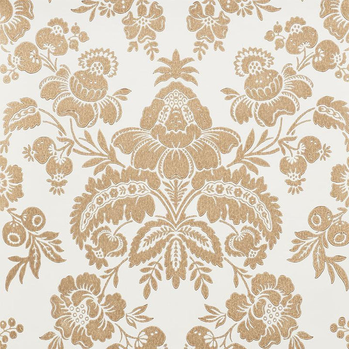 Simone Damask Gold 5009610 by Schumacher Wallpaper New Traditional 10.5" - Fabric Carolina -