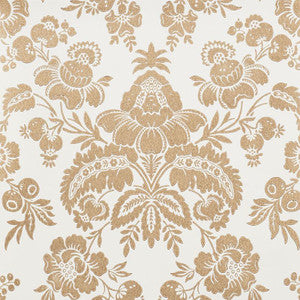 Simone Damask Gold 5009610 by Schumacher Wallpaper