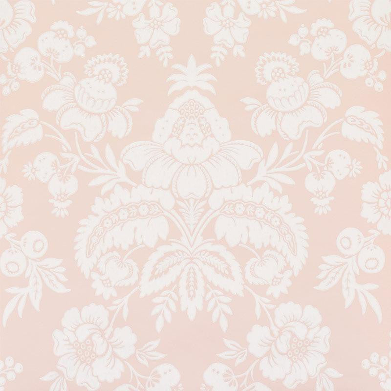 Simone Damask Blush 5009611 by Schumacher Wallpaper New Traditional 10.5" - Fabric Carolina -