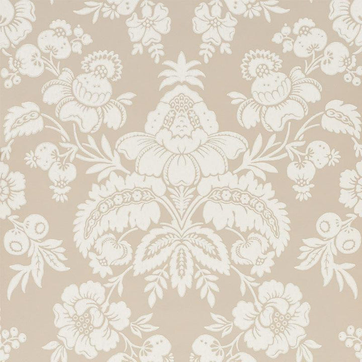 Simone Damask Stone 5009612 by Schumacher Wallpaper New Traditional 10.5" - Fabric Carolina -