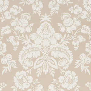 Simone Damask Stone 5009612 by Schumacher Wallpaper
