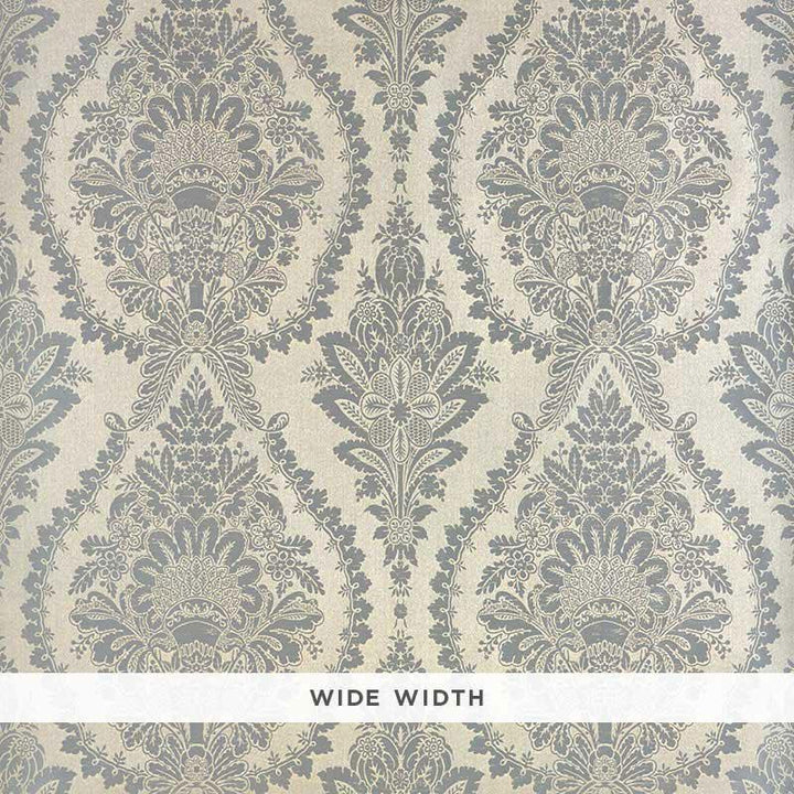 Incandescence Damask Burnished Silver 5007380 by Schumacher Wallpaper Fabulous Faux 23.62" - Fabric Carolina -