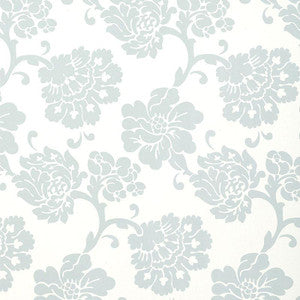 Albero Floreale Damask Aqua 5003622 by Schumacher Wallpaper