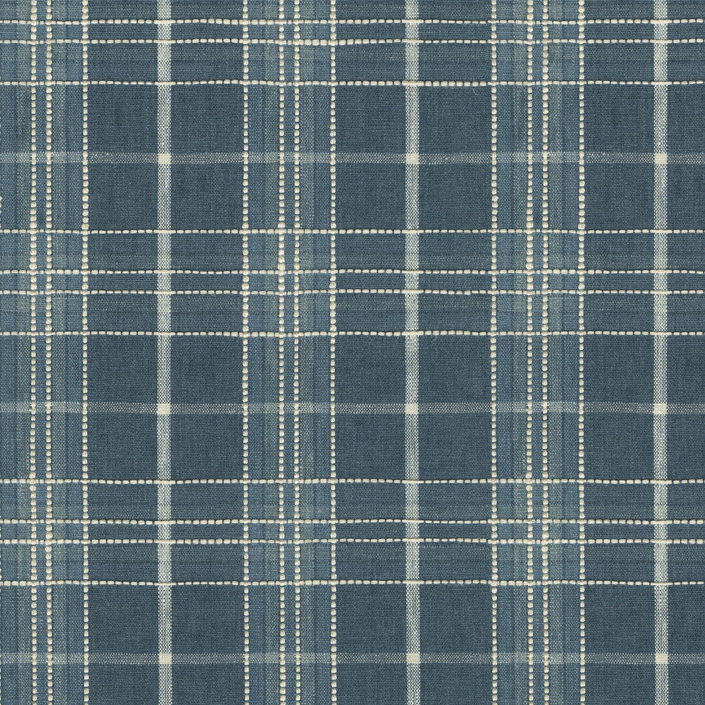Malcolm Plaid Indigo 412571 by PKL Studio Designer Fabric 42% polyester, 42% cotton, 11% rayon, 5% linen India 33500 Horizontal: 4.63 and Vertical: 4.63 54 - Swanky Fabrics -