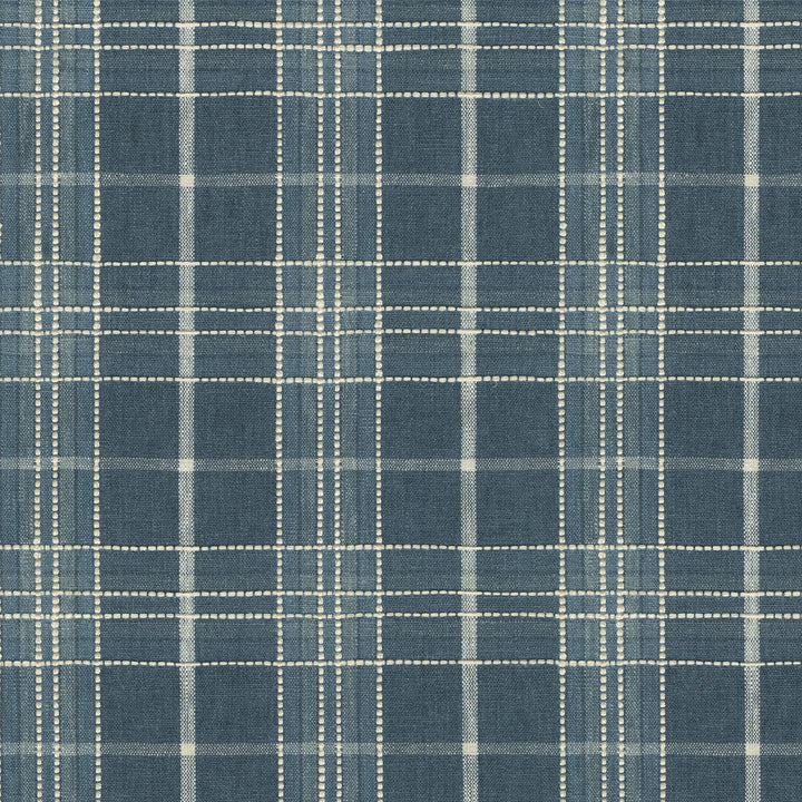 Malcolm Plaid Indigo 412571 by PKL Studio Designer Fabric 42% polyester, 42% cotton, 11% rayon, 5% linen India 33500 Horizontal: 4.63 and Vertical: 4.63 54 - Swanky Fabrics -