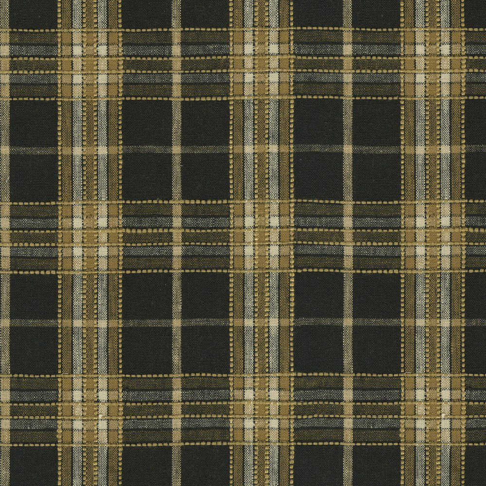 Malcolm Plaid Ebony 412572 by PKL Studio Fabric 42% polyester, 42% cotton, 11% rayon, 5% linen India 33500 Horizontal: 4.63 and Vertical: 4.63 54 - Fabric Carolina -