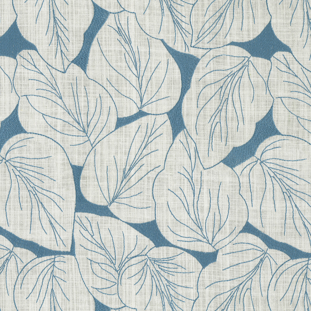 Philodendro Emb Aegean 412580 by PKL Studio Fabric Base 70% Polyester, 30% Cotton Emb 100% polyester India 51000 Horizontal: 12.8 and Vertical: 15.5 54 - Fabric Carolina -