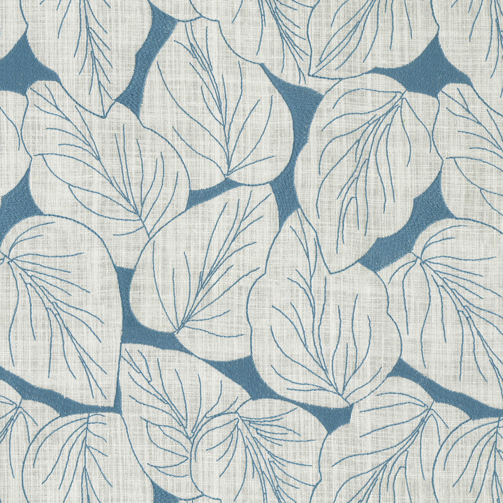 Philodendro Emb Aegean 412580 by PKL Studio Fabric Base 70% Polyester, 30% Cotton Emb 100% polyester India 51000 Horizontal: 12.8 and Vertical: 15.5 54 - Fabric Carolina -