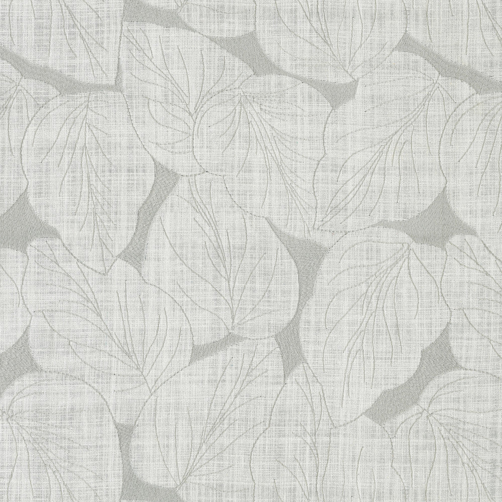 Philodendro Emb Silver 412582 by PKL Studio Fabric Base 70% Polyester, 30% Cotton Emb 100% polyester India 51000 Horizontal: 12.8 and Vertical: 15.5 54 - Fabric Carolina -