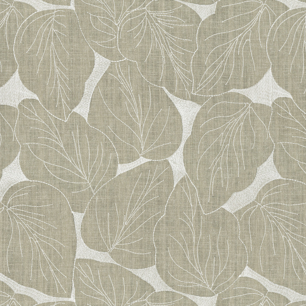 Philodendro Emb Linen 412583 by PKL Studio Designer Fabric Base 70% Polyester, 30% Cotton Emb 100% polyester India 51000 Horizontal: 12.8 and Vertical: 15.5 54 - Swanky Fabrics -