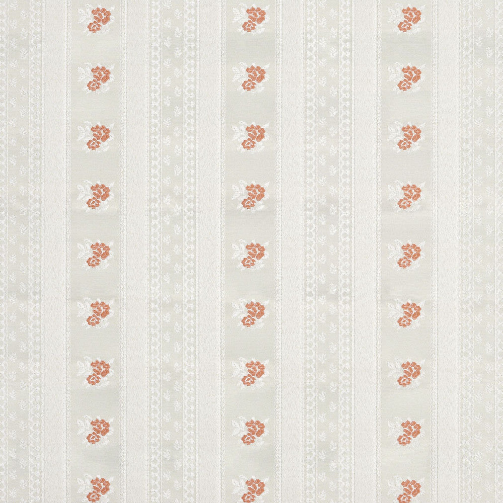 4127 Coral Stripe by Charlotte Fabric Timeless Treasures II 100% Woven Polyester Asia Exceeds 100,000 Wyzenbeek Rubs (Heavy Duty) Horizontal: 5" x Vertical: 1.75" 54 Inches - Fabric Carolina -