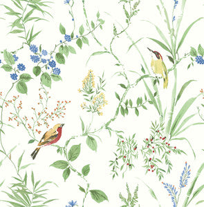 Imperial Garden Green Botanical Wallpaper by Chesapeake