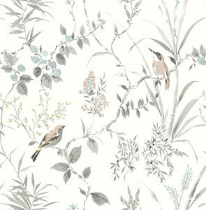 Imperial Garden Neutral Botanical Wallpaper by Chesapeake