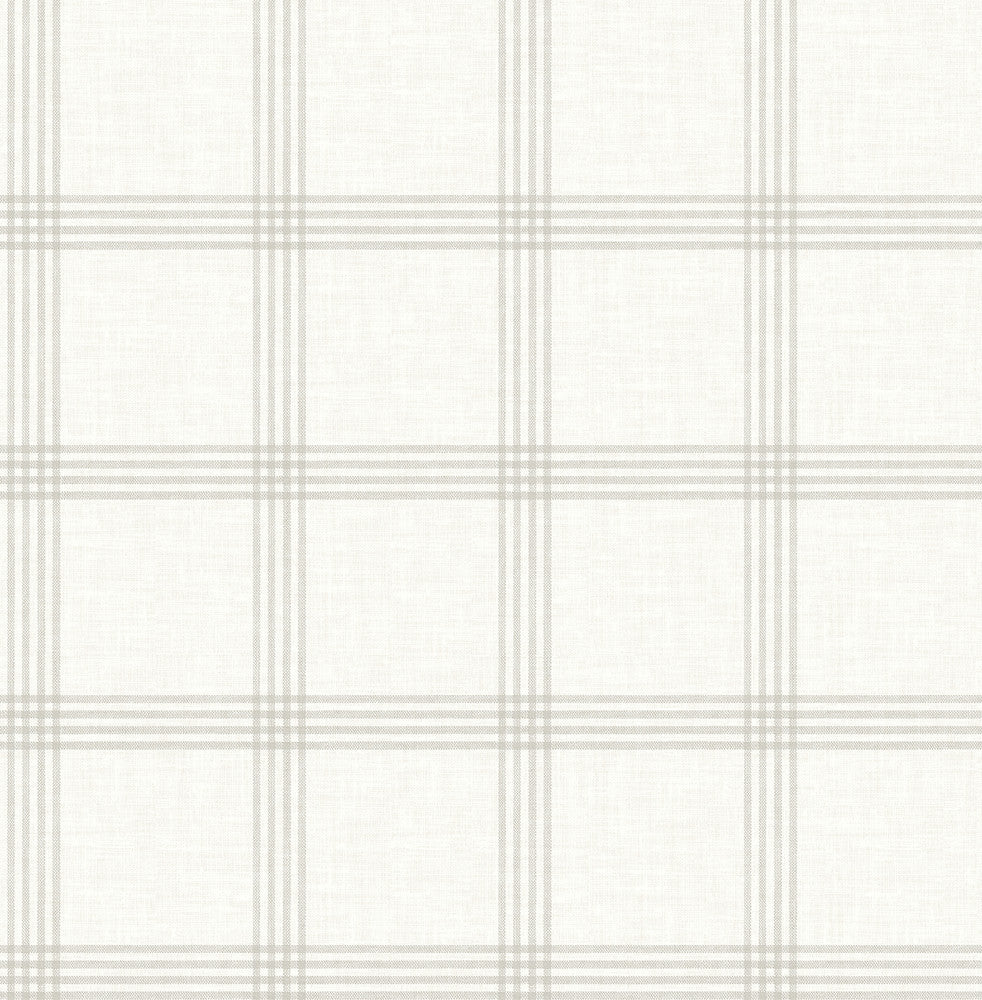 Twain Light Grey Plaid Wallpaper by Chesapeake Wildflower Covers about 56.4 square feet 20.5-in by 33-ft long roll Unpasted 5.2 - Fabric Carolina -