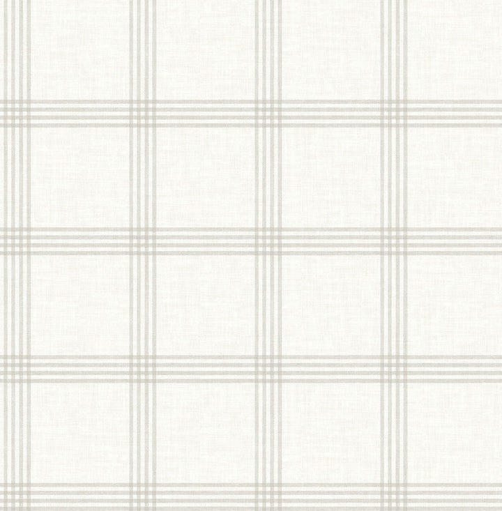 Twain Light Grey Plaid Wallpaper by Chesapeake Wildflower Covers about 56.4 square feet 20.5-in by 33-ft long roll Unpasted 5.2 - Fabric Carolina -