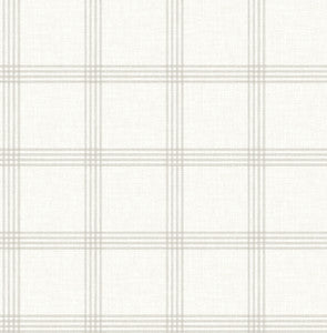 Twain Light Grey Plaid Wallpaper by Chesapeake