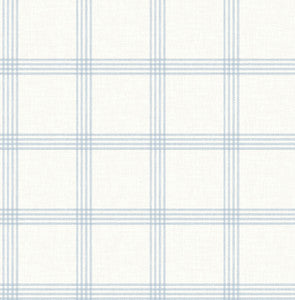 Twain Light Blue Plaid Wallpaper by Chesapeake