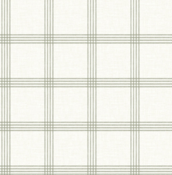 Twain Green Plaid Wallpaper by Chesapeake Wildflower Covers about 56.4 square feet 20.5-in by 33-ft long roll Unpasted 5.2 - Fabric Carolina -