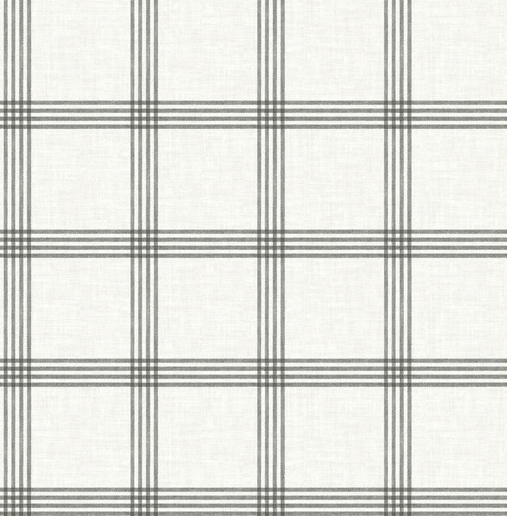 Twain Charcoal Plaid Wallpaper by Chesapeake Wildflower Covers about 56.4 square feet 20.5-in by 33-ft long roll Unpasted 5.2 - Fabric Carolina -