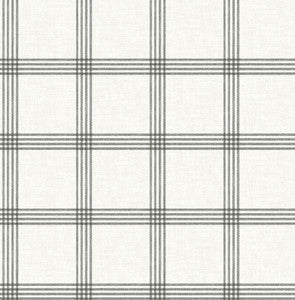 Twain Charcoal Plaid Wallpaper by Chesapeake