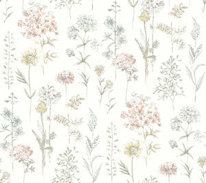 Bergamot Pastel Wildflower Wallpaper by Chesapeake