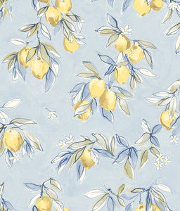 Lemonade Light Blue Citrus Wallpaper by Chesapeake