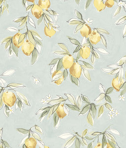 Lemonade Aqua Citrus Wallpaper by Chesapeake