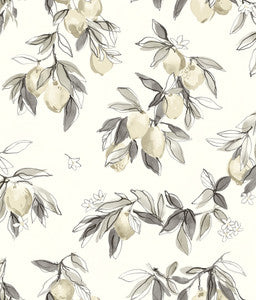Lemonade Grey Citrus Wallpaper by Chesapeake