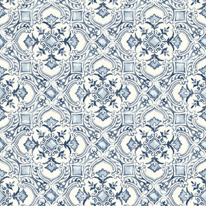Marjoram Blue Floral Tile Wallpaper by Chesapeake